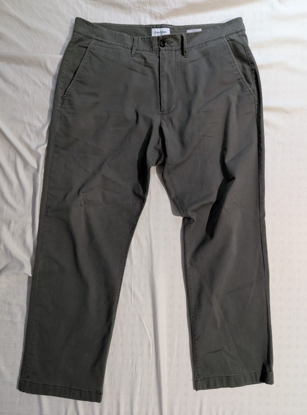 EUC Men's Goodfellow Chino Khakis Straight Recto Pants, Olive Green Gray, 36x30